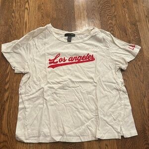 Aqua Women’s White Los Angeles T-Shirt Size XS